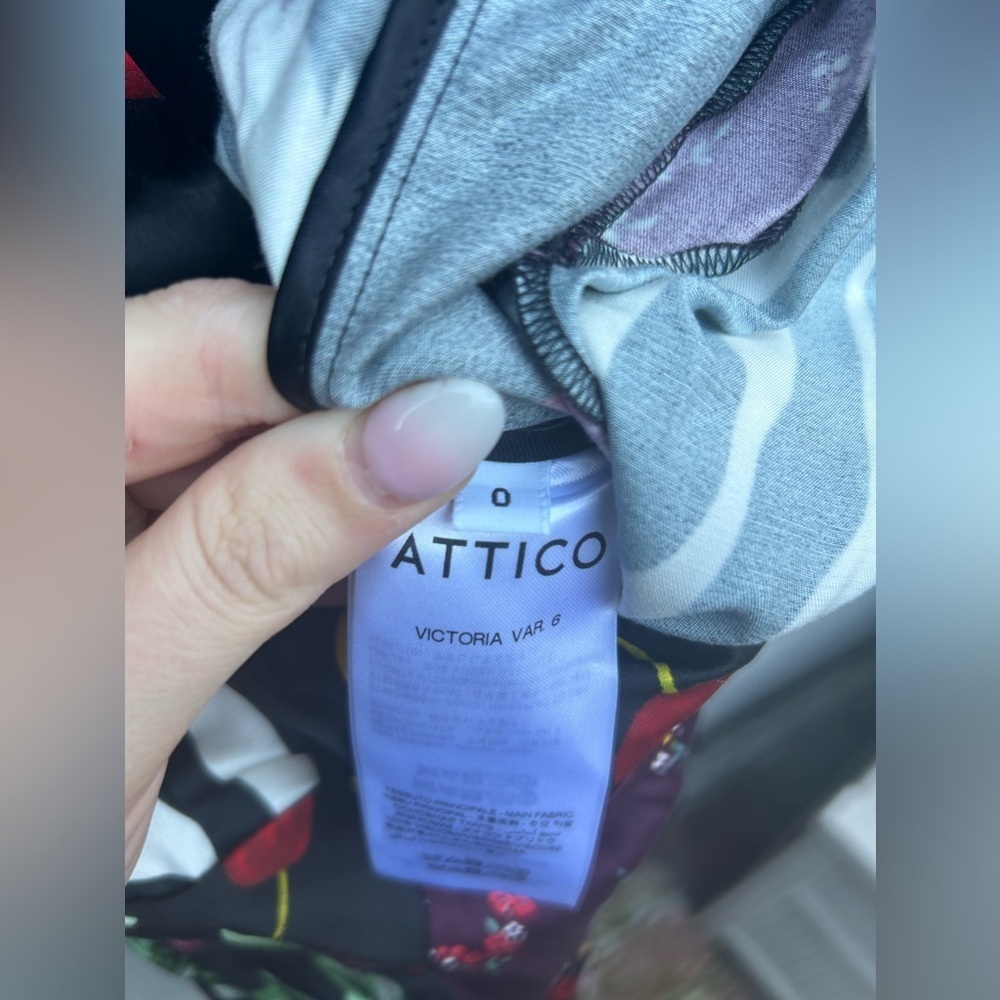 ATTICO VICTORIA floral SATIN AND VELVET DRESS - Picture 12 of 16